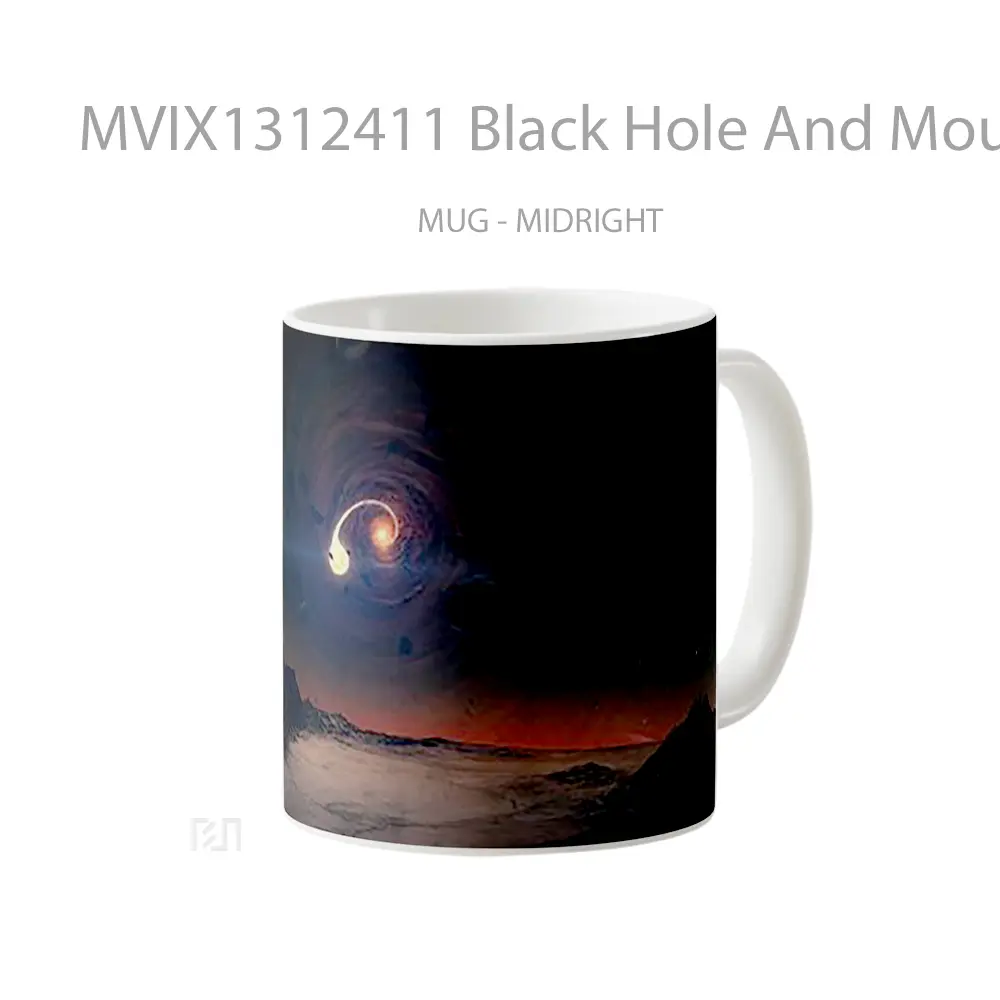 Mug Black Hole And Mountains Gelas Pemandangan Alam - All-side / Desain