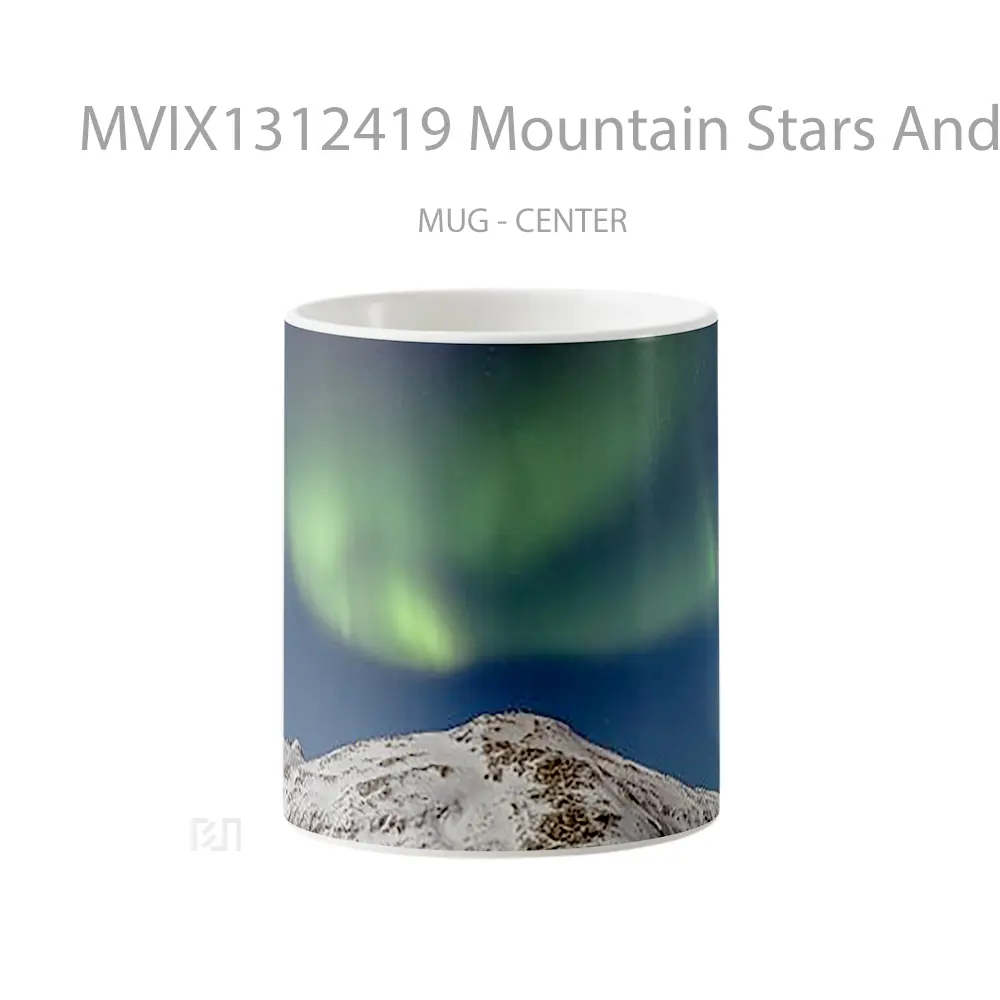 Mug Mountain Stars And Aurora Gelas Pemandangan Alam