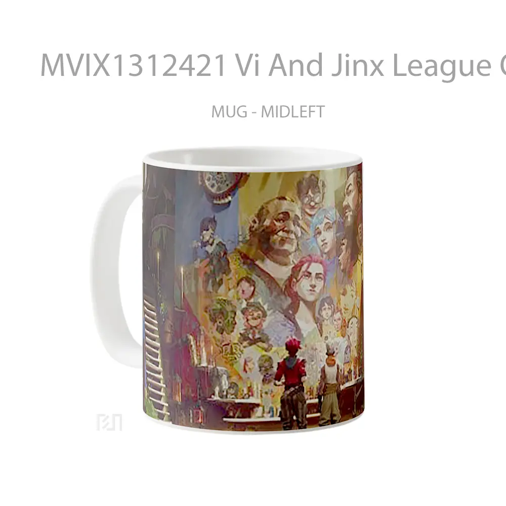 Mug Vi And Jinx League Of Legends Arcane Cangkir Gamer - All-side / Desain