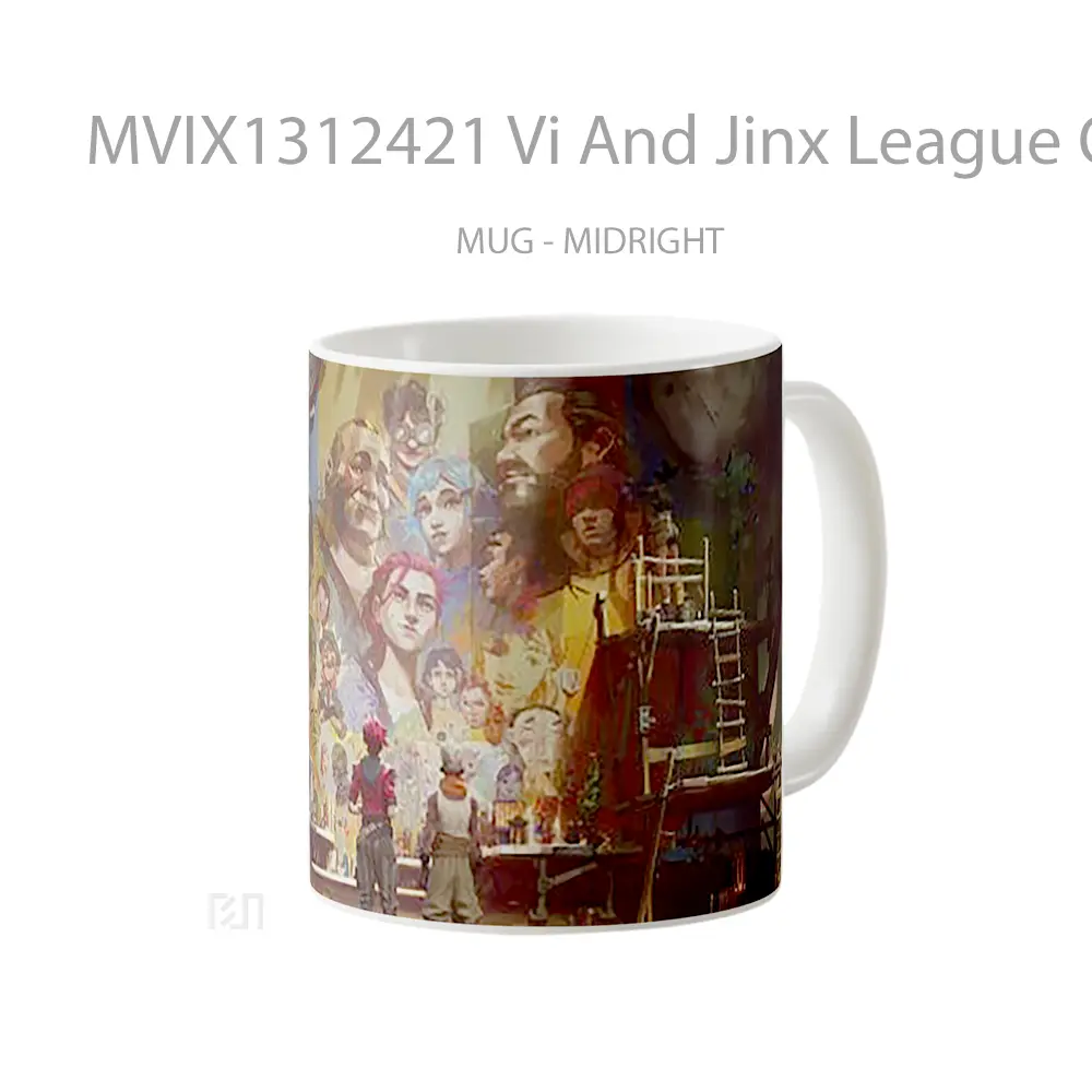 Mug Vi And Jinx League Of Legends Arcane Cangkir Gamer - All-side / Desain