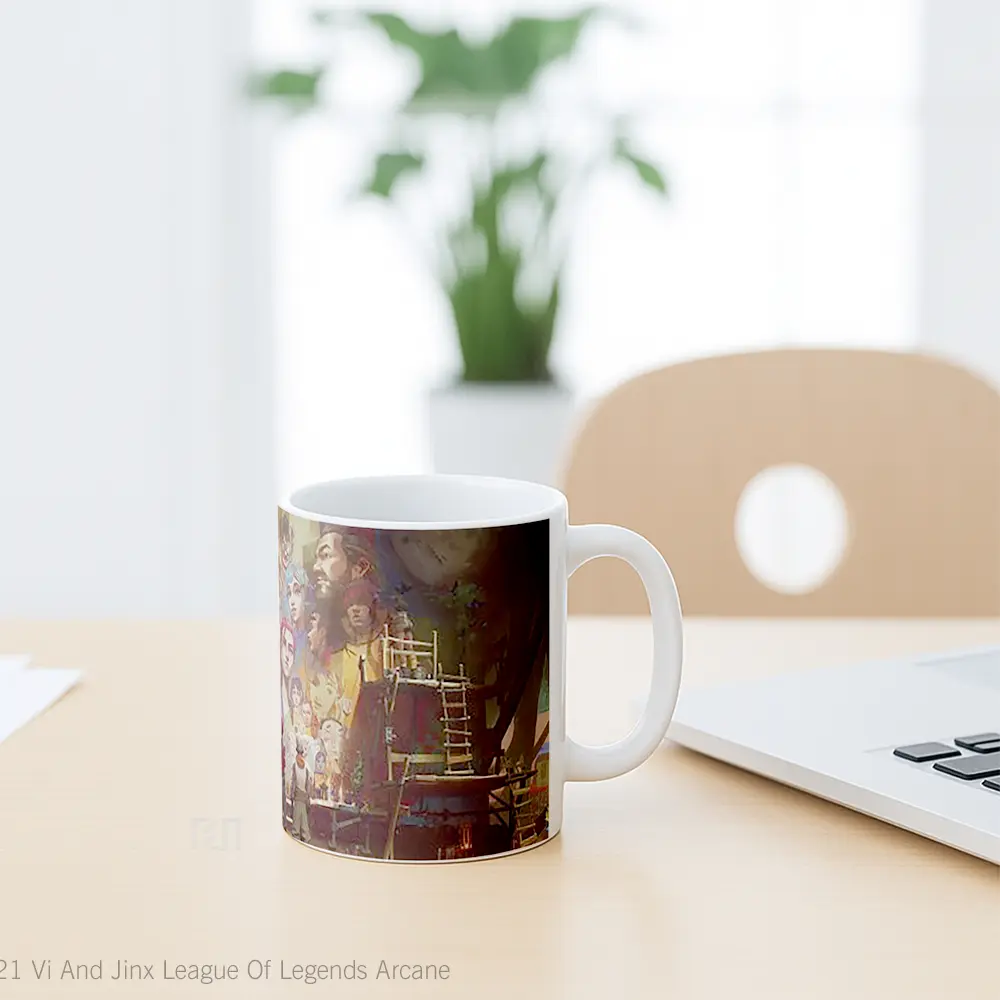 Mug Vi And Jinx League Of Legends Arcane Cangkir Gamer - All-side / Desain