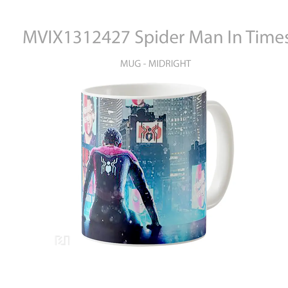 Mug Spider Man In Times Sqaure Gelas Superhero - All-side / Desain