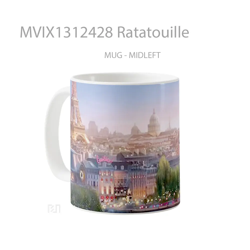 Mug Ratatouille Gelas Keramik Unik - All-side / Desain