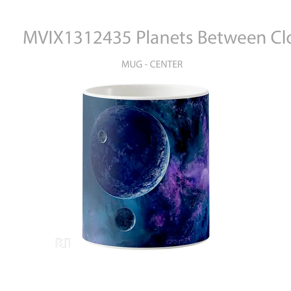 Mug Planets Between Clouds Gelas Pemandangan Alam
