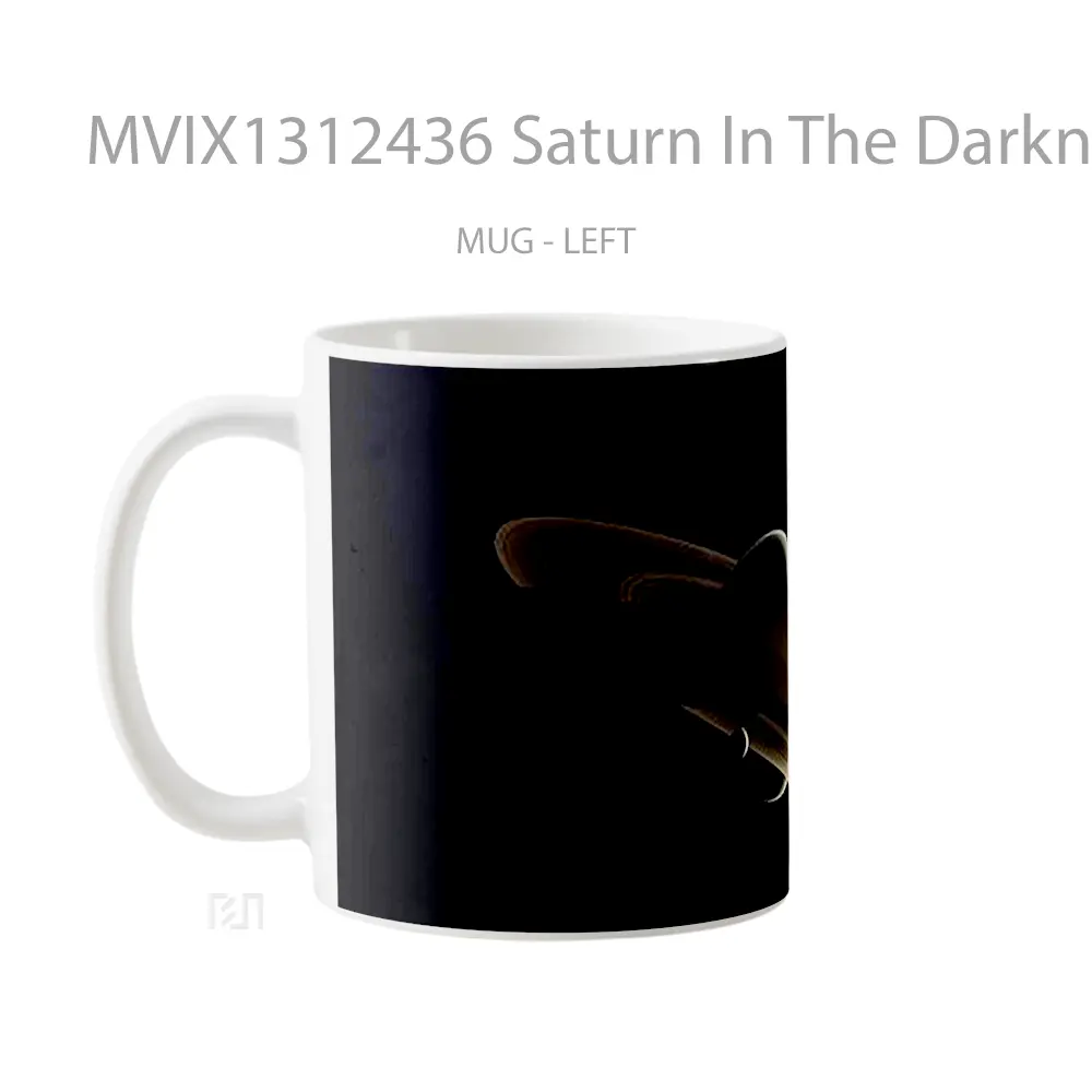 Mug Saturn In The Darkness Gelas Keramik Unik - All-side / Desain