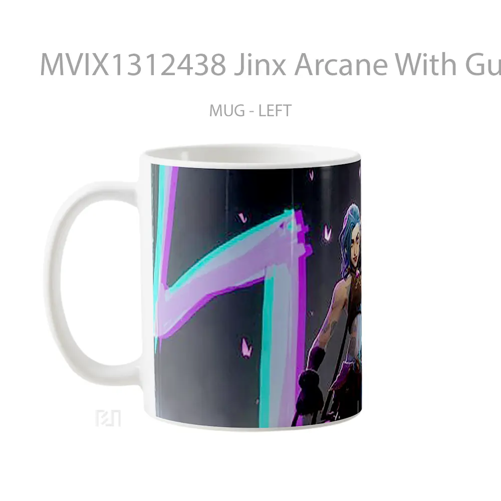 Mug Jinx Arcane With Guns Gelas Keramik Unik - All-side / Desain