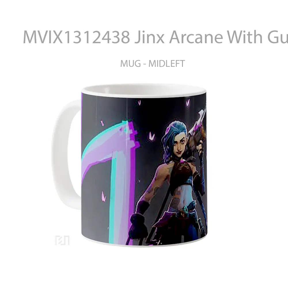 Mug Jinx Arcane With Guns Gelas Keramik Unik - All-side / Desain
