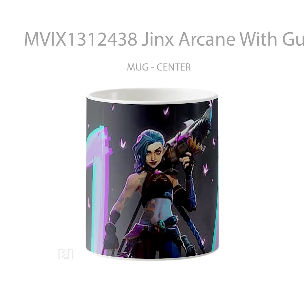 Mug Jinx Arcane With Guns Gelas Keramik Unik