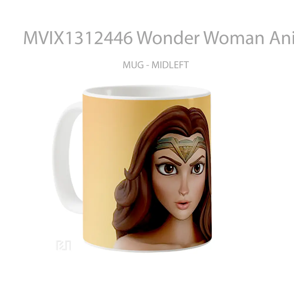Mug Wonder Woman Animation Gelas Superhero - All-side / Desain