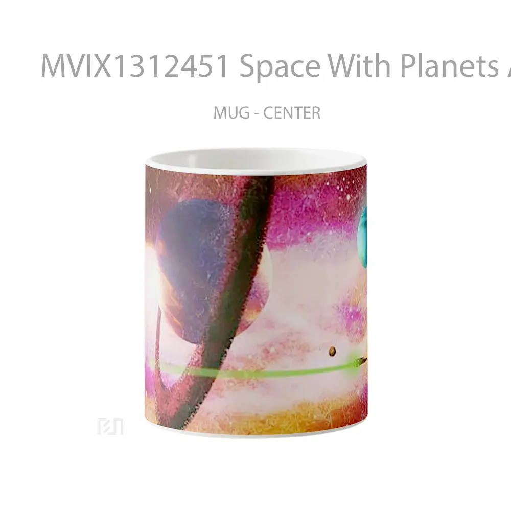 Mug Space With Planets And Stars Gelas Astronomi