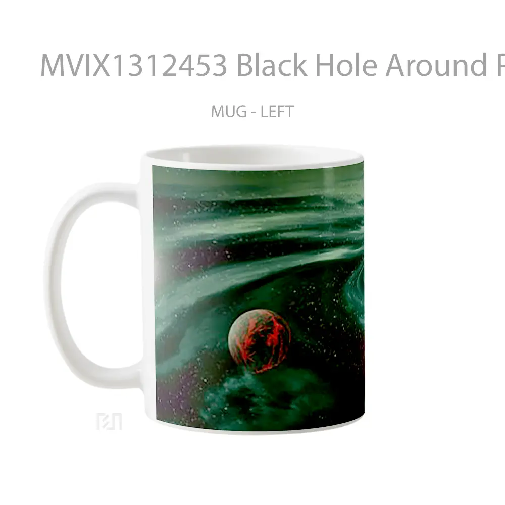 Mug Black Hole Around Planets Gelas Astronomi - All-side / Desain