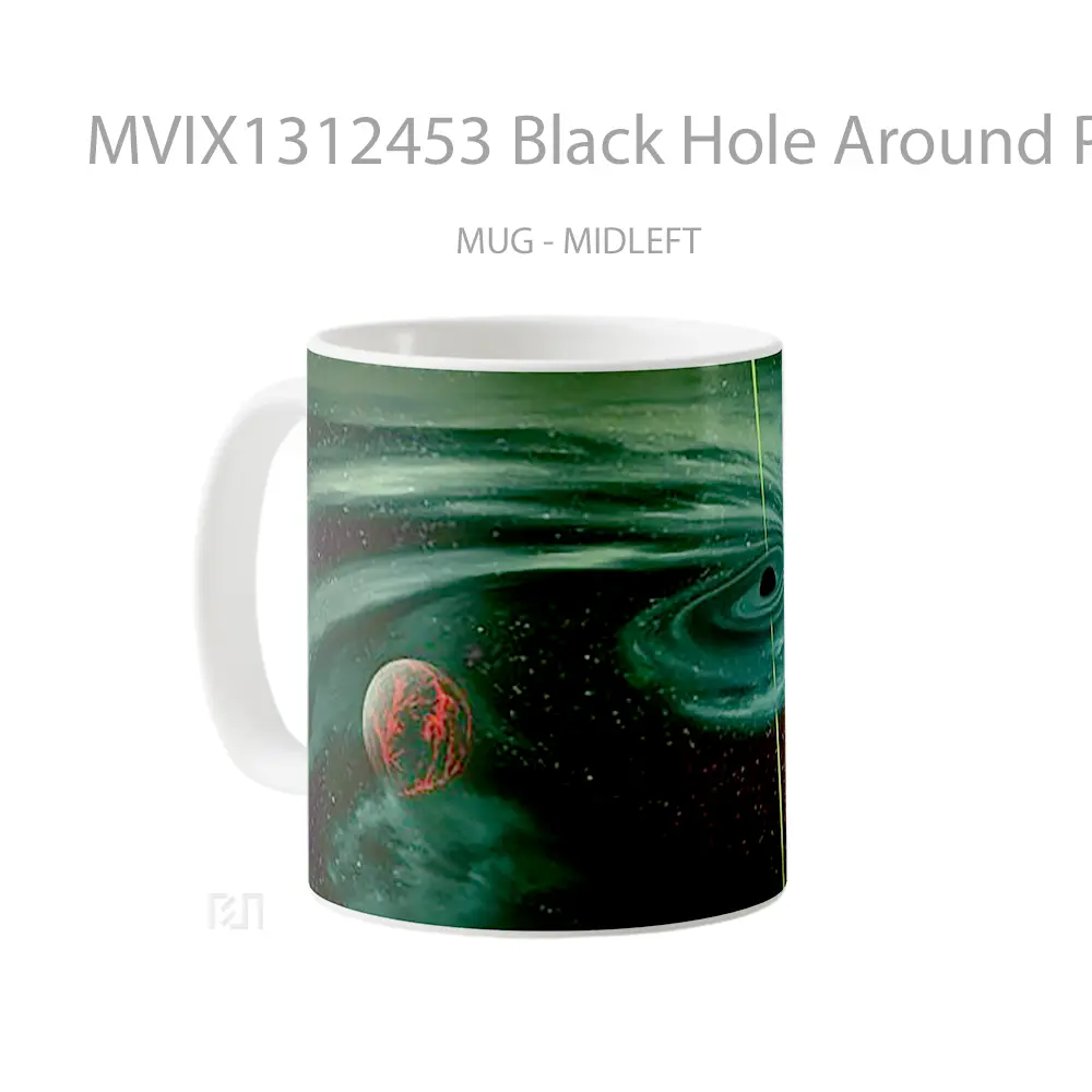Mug Black Hole Around Planets Gelas Astronomi - All-side / Desain