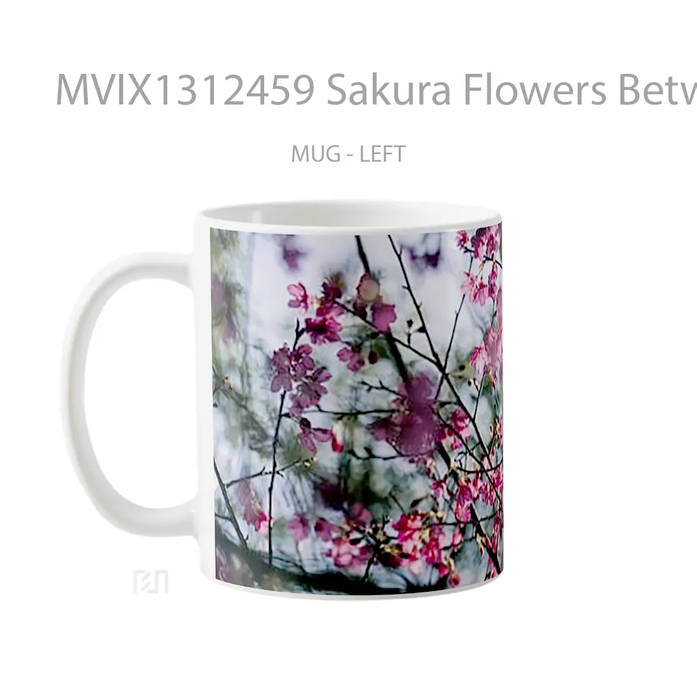 Mug Sakura Flowers Between Branches Gelas Pemandangan Alam - All-side / Desain