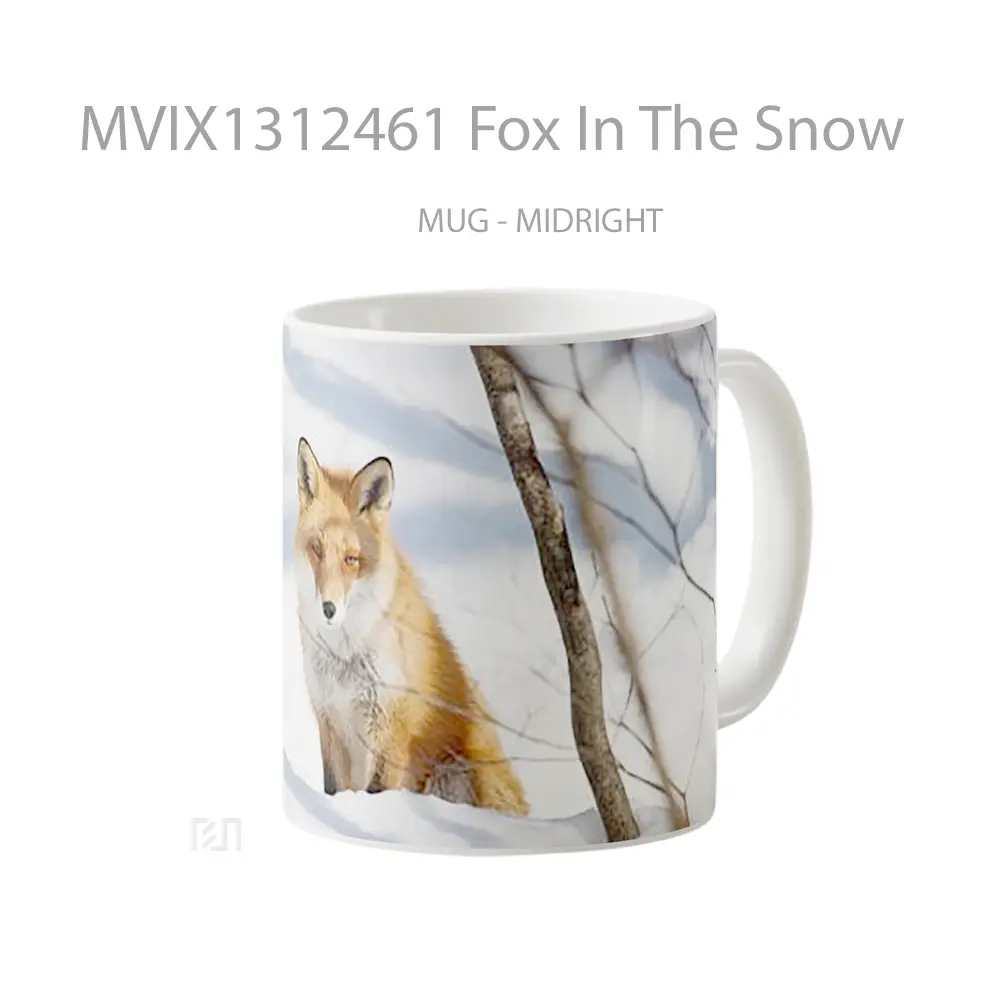 Mug Fox In The Snow Gelas Hewan Lucu - All-side / Desain