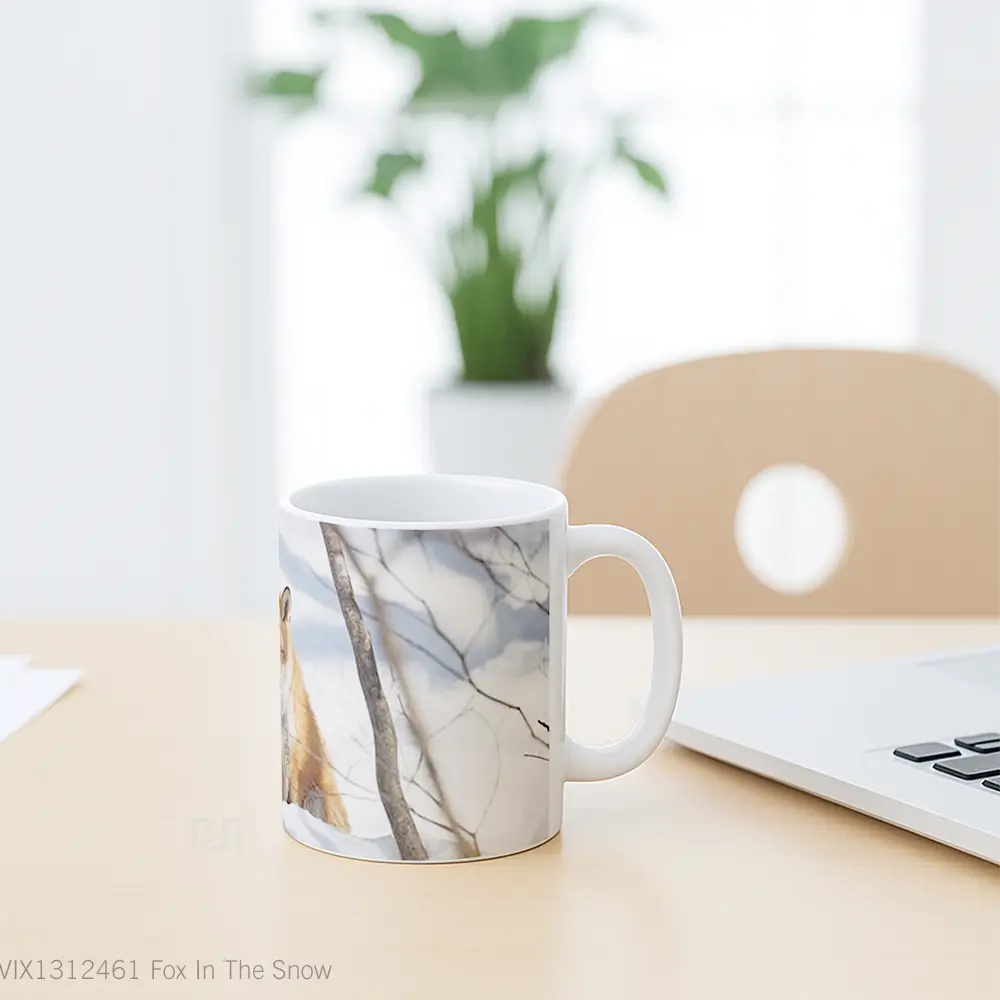 Mug Fox In The Snow Gelas Hewan Lucu - All-side / Desain