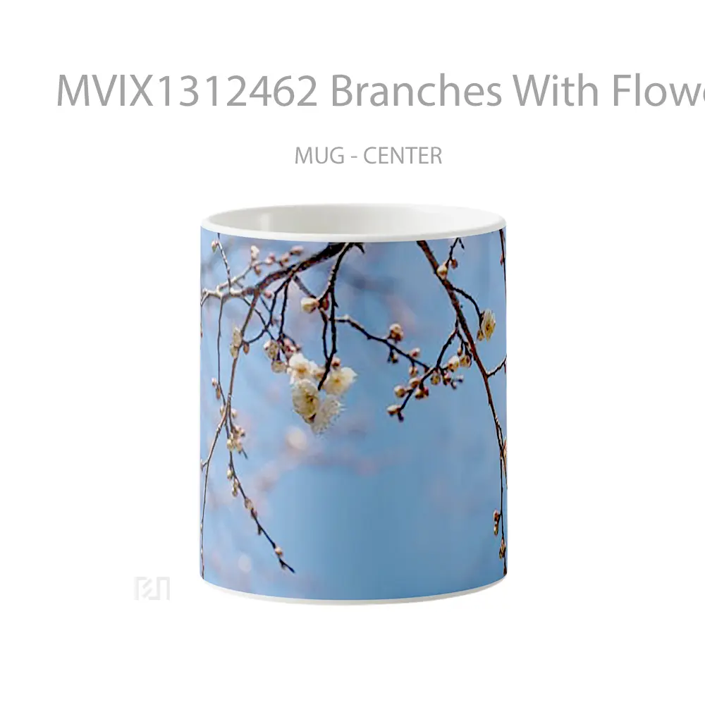 Mug Branches With Flowers Gelas Pemandangan Alam