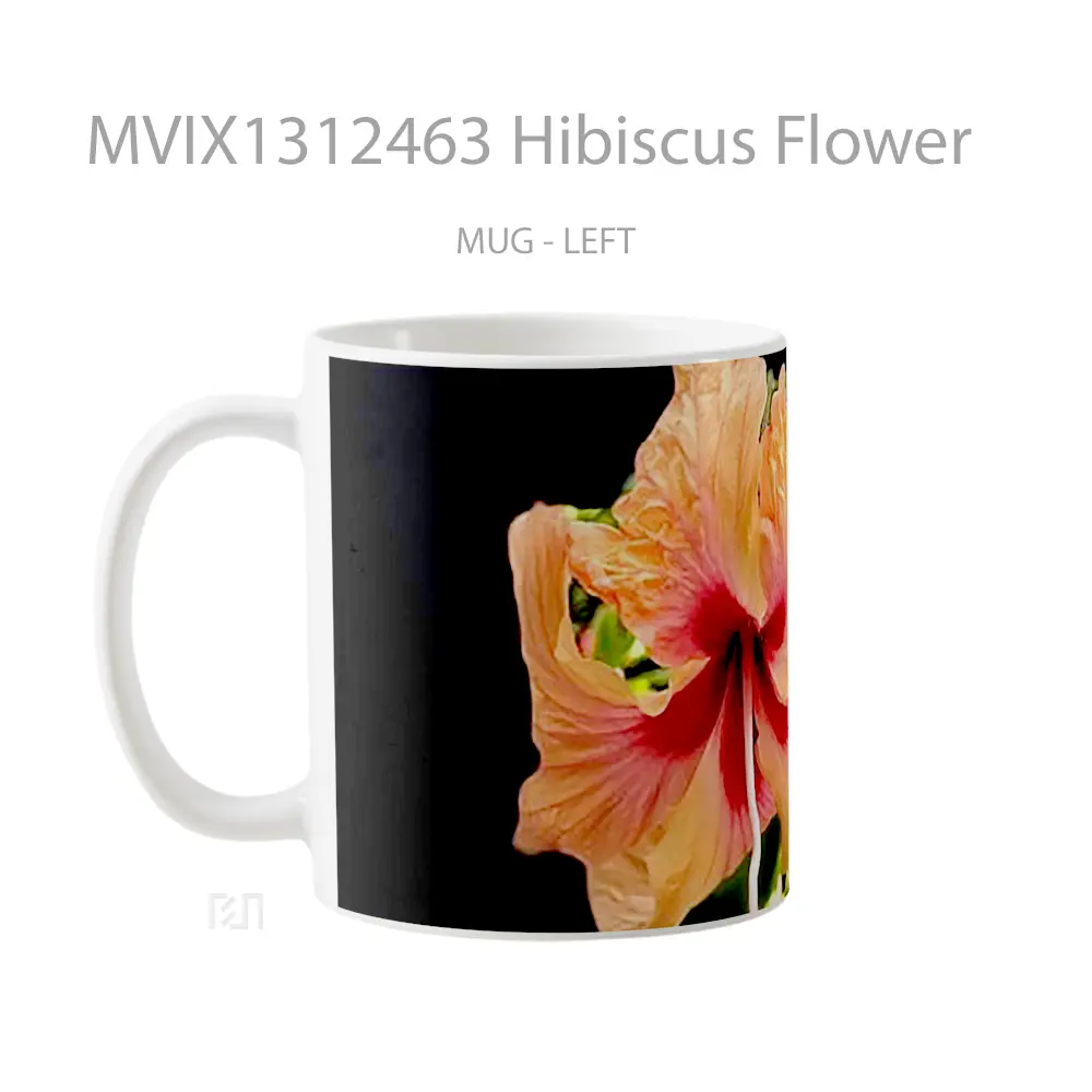 Mug Hibiscus Flower Gelas Pemandangan Alam - All-side / Desain