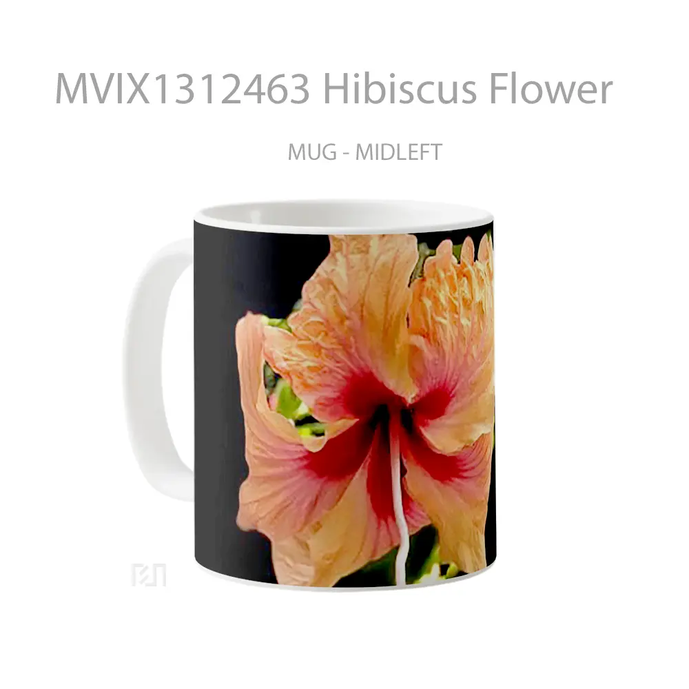 Mug Hibiscus Flower Gelas Pemandangan Alam - All-side / Desain