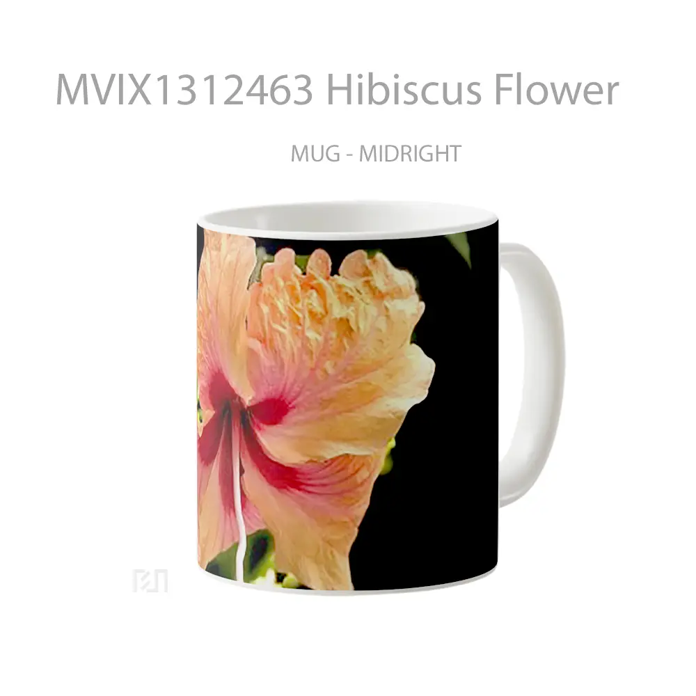Mug Hibiscus Flower Gelas Pemandangan Alam - All-side / Desain