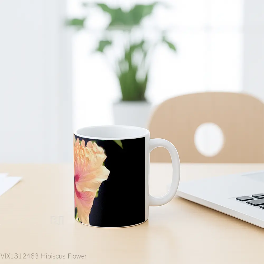Mug Hibiscus Flower Gelas Pemandangan Alam - All-side / Desain