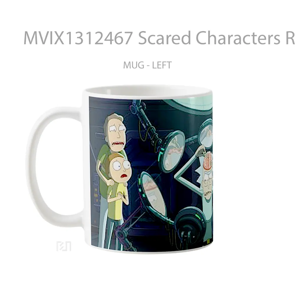 Mug Scared Characters Rick And Morty Gelas Kartun - All-side / Desain