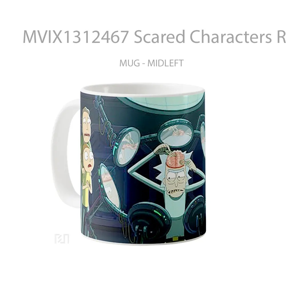 Mug Scared Characters Rick And Morty Gelas Kartun - All-side / Desain