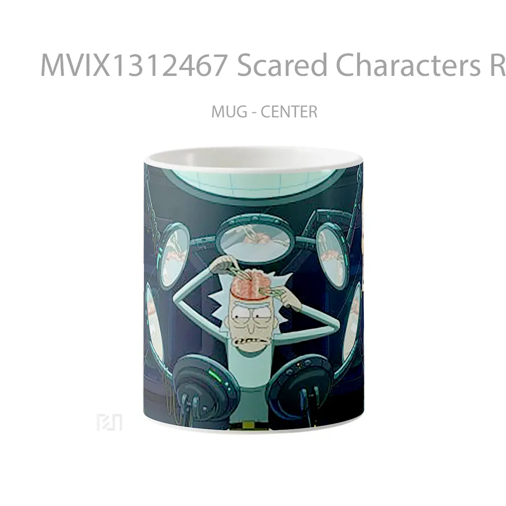 Mug Scared Characters Rick And Morty Gelas Kartun