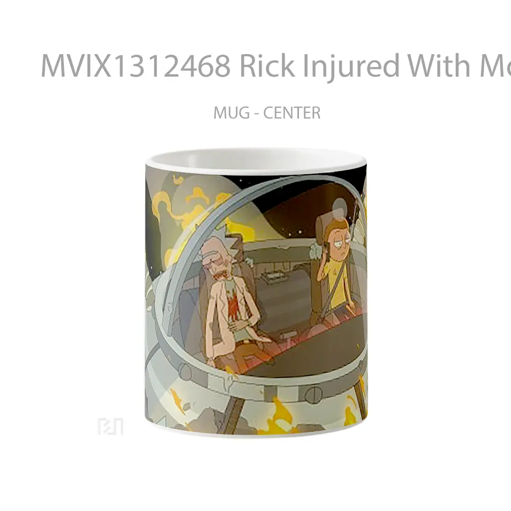 Mug Rick Injured With Morty Gelas Keramik Unik
