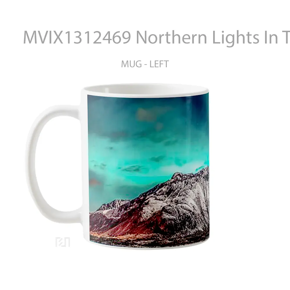Mug Northern Lights In The Mountains Gelas Pemandangan Alam - All-side / Desain