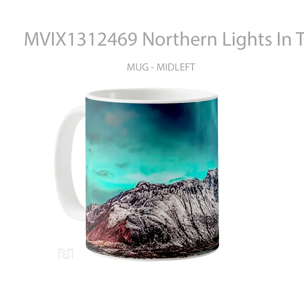 Mug Northern Lights In The Mountains Gelas Pemandangan Alam - All-side / Desain