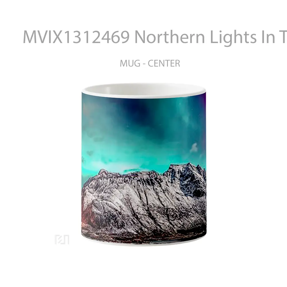 Mug Northern Lights In The Mountains Gelas Pemandangan Alam