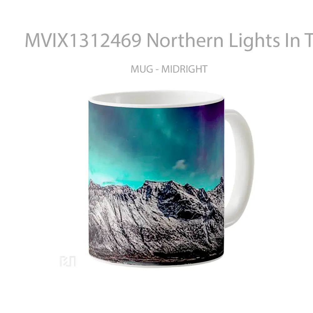 Mug Northern Lights In The Mountains Gelas Pemandangan Alam - All-side / Desain