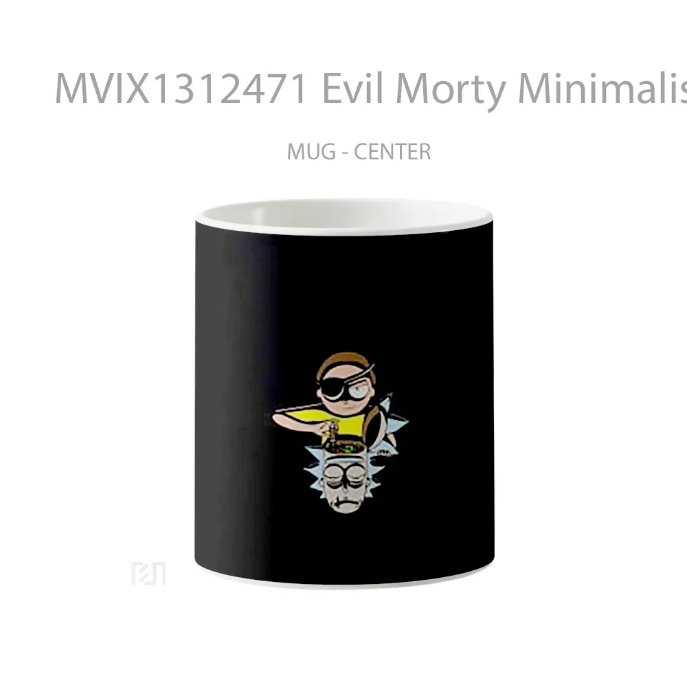 Mug Evil Morty Minimalist Gelas Seni Modern