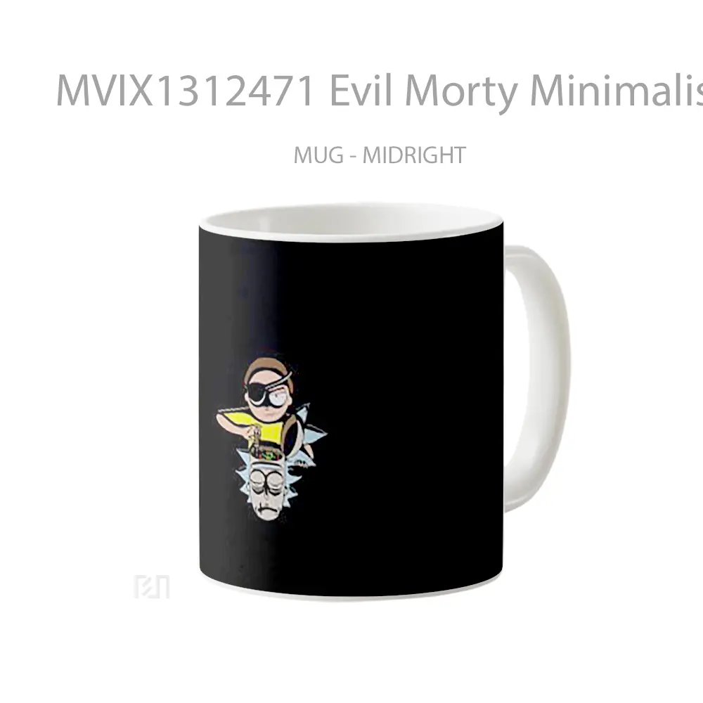 Mug Evil Morty Minimalist Gelas Seni Modern - All-side / Desain