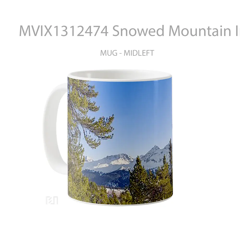 Mug Snowed Mountain In The Forest Gelas Pemandangan Alam - All-side / Desain