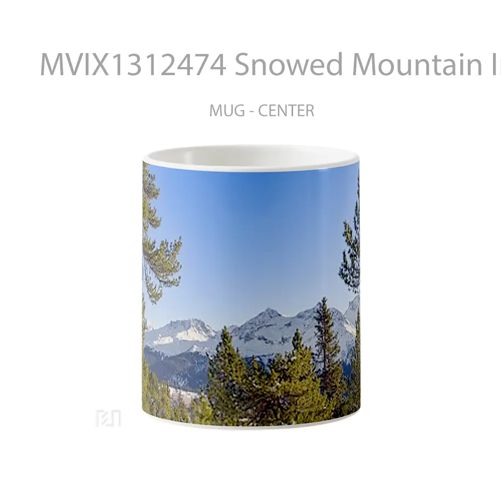 Mug Snowed Mountain In The Forest Gelas Pemandangan Alam