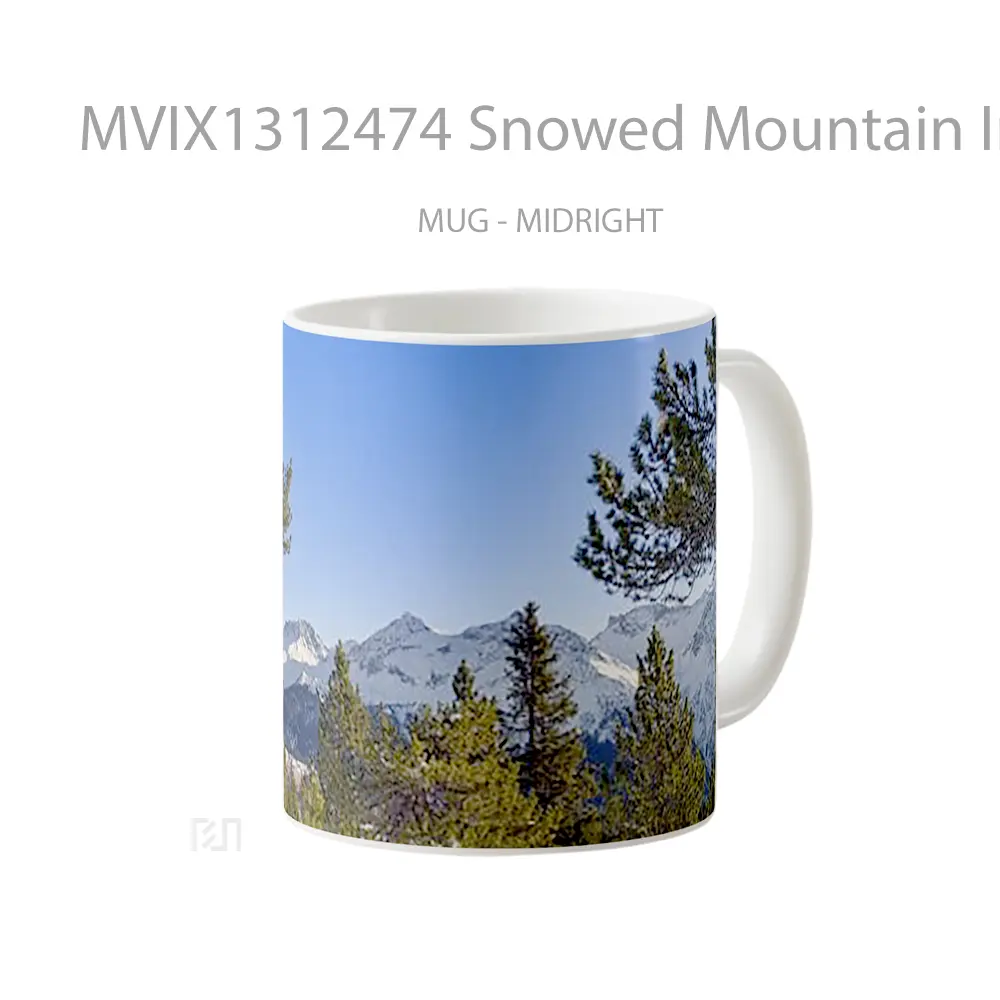 Mug Snowed Mountain In The Forest Gelas Pemandangan Alam - All-side / Desain