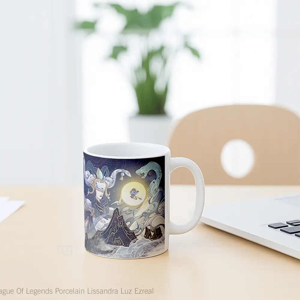 Mug League Of Legends Porcelain Lissandra Luz Ezreal Cangkir Gamer - All-side / Desain