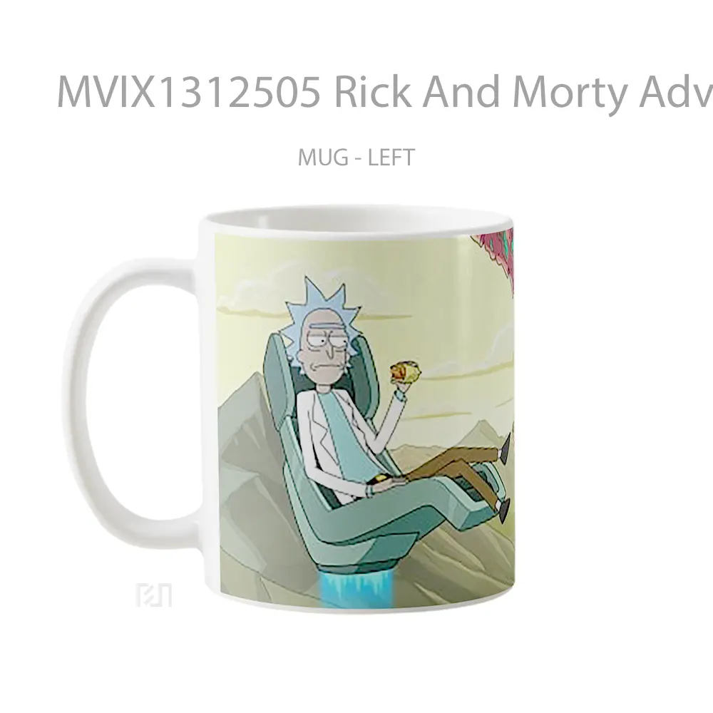 Mug Rick And Morty Adventure Gelas Kartun - All-side / Desain