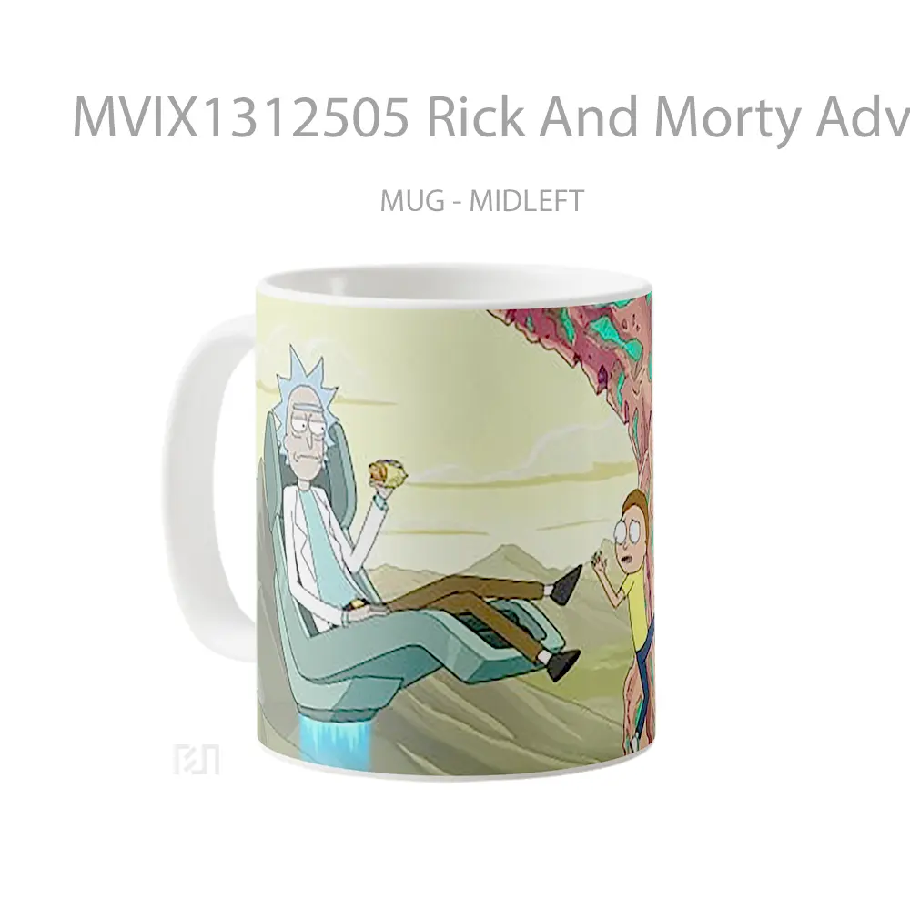 Mug Rick And Morty Adventure Gelas Kartun - All-side / Desain