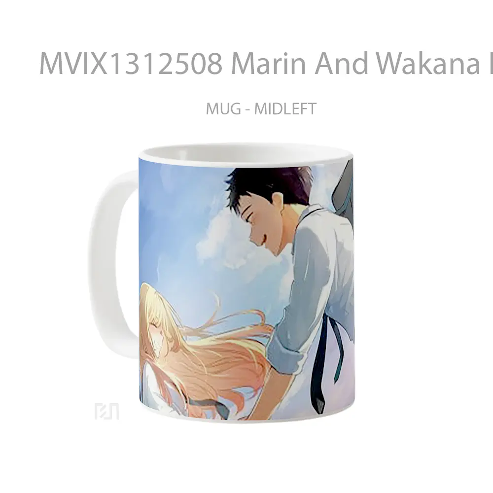 Mug Marin And Wakana From My Dress Up Darling Gelas Keramik Unik - All-side / Desain