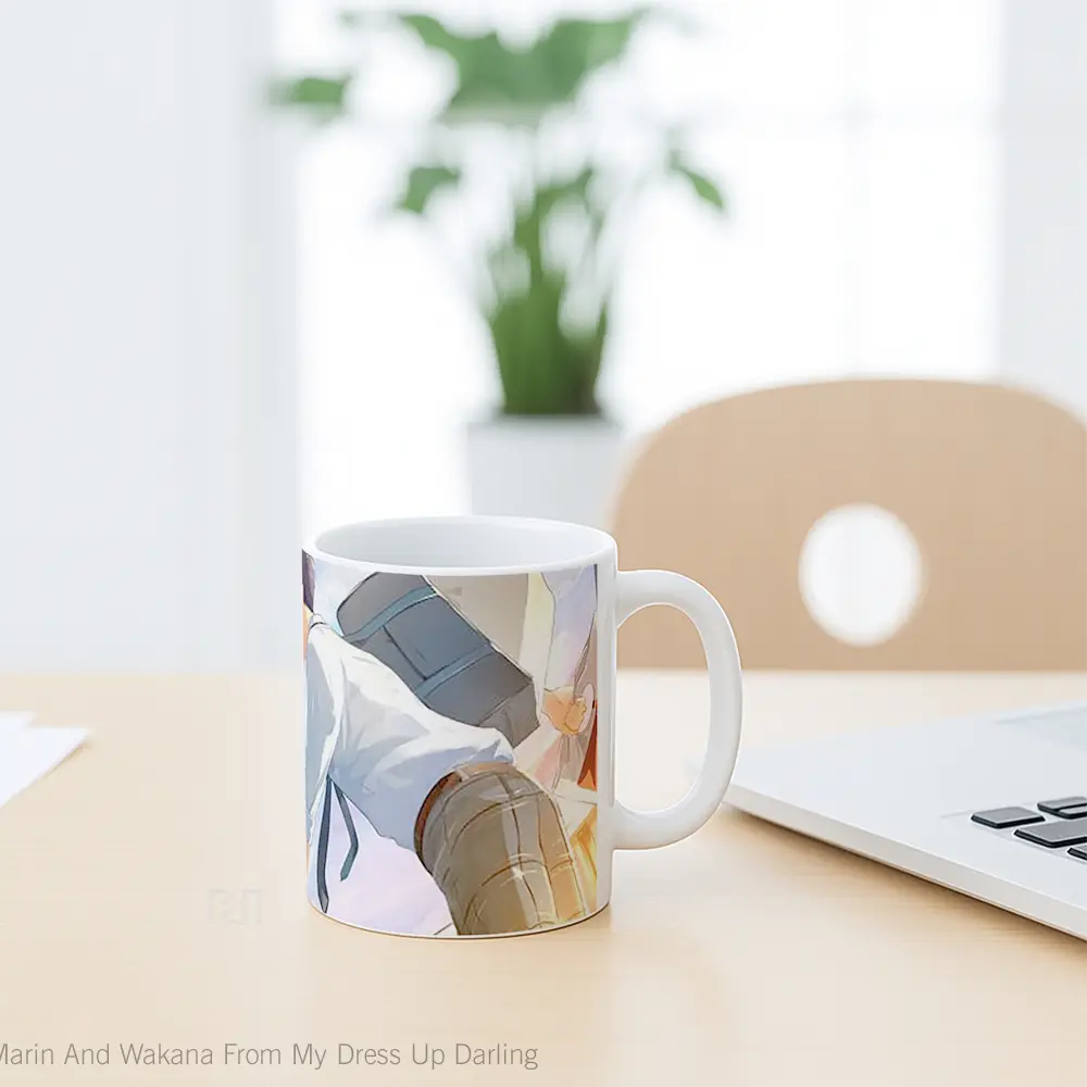 Mug Marin And Wakana From My Dress Up Darling Gelas Keramik Unik - All-side / Desain