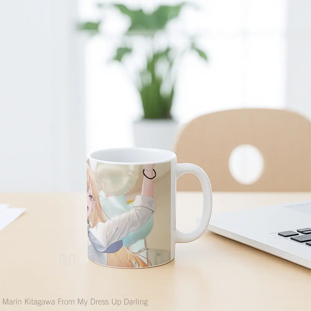 Mug Marin Kitagawa From My Dress Up Darling Gelas Keramik Unik - All-side / Desain
