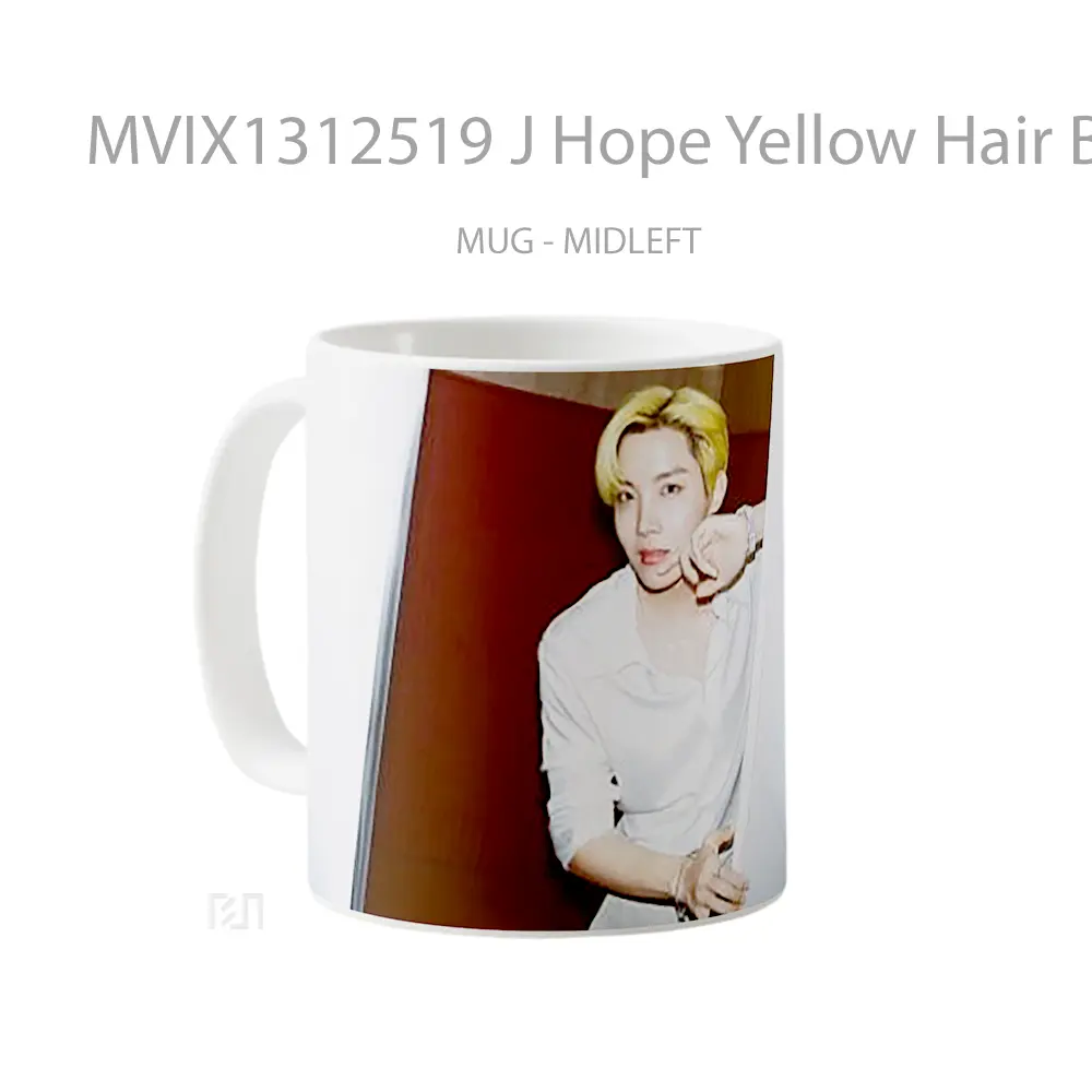 Mug J Hope Yellow Hair Butter Gelas Keramik Unik - All-side / Desain