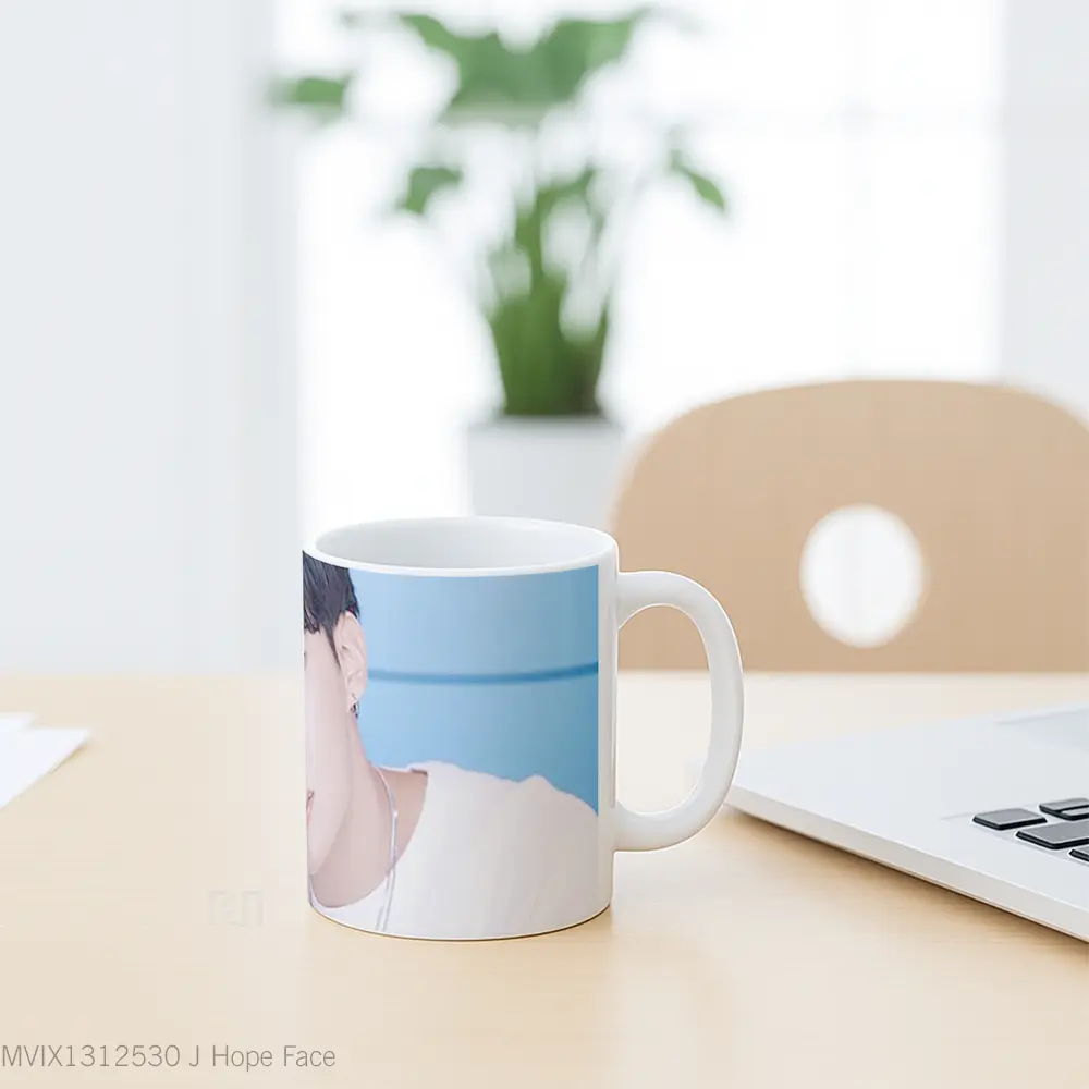 Mug J Hope Face Gelas Keramik Unik - All-side / Desain