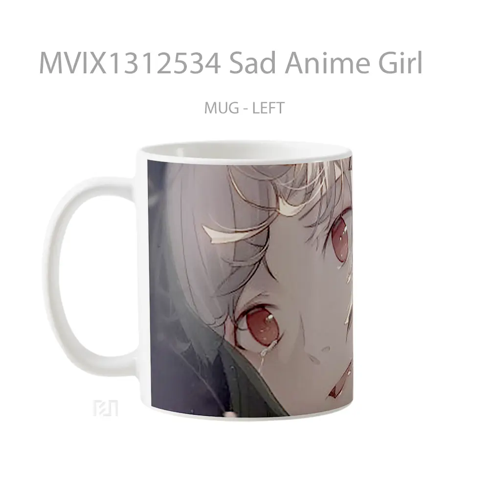 Mug Sad Anime Girl Cangkir Anime - All-side / Desain