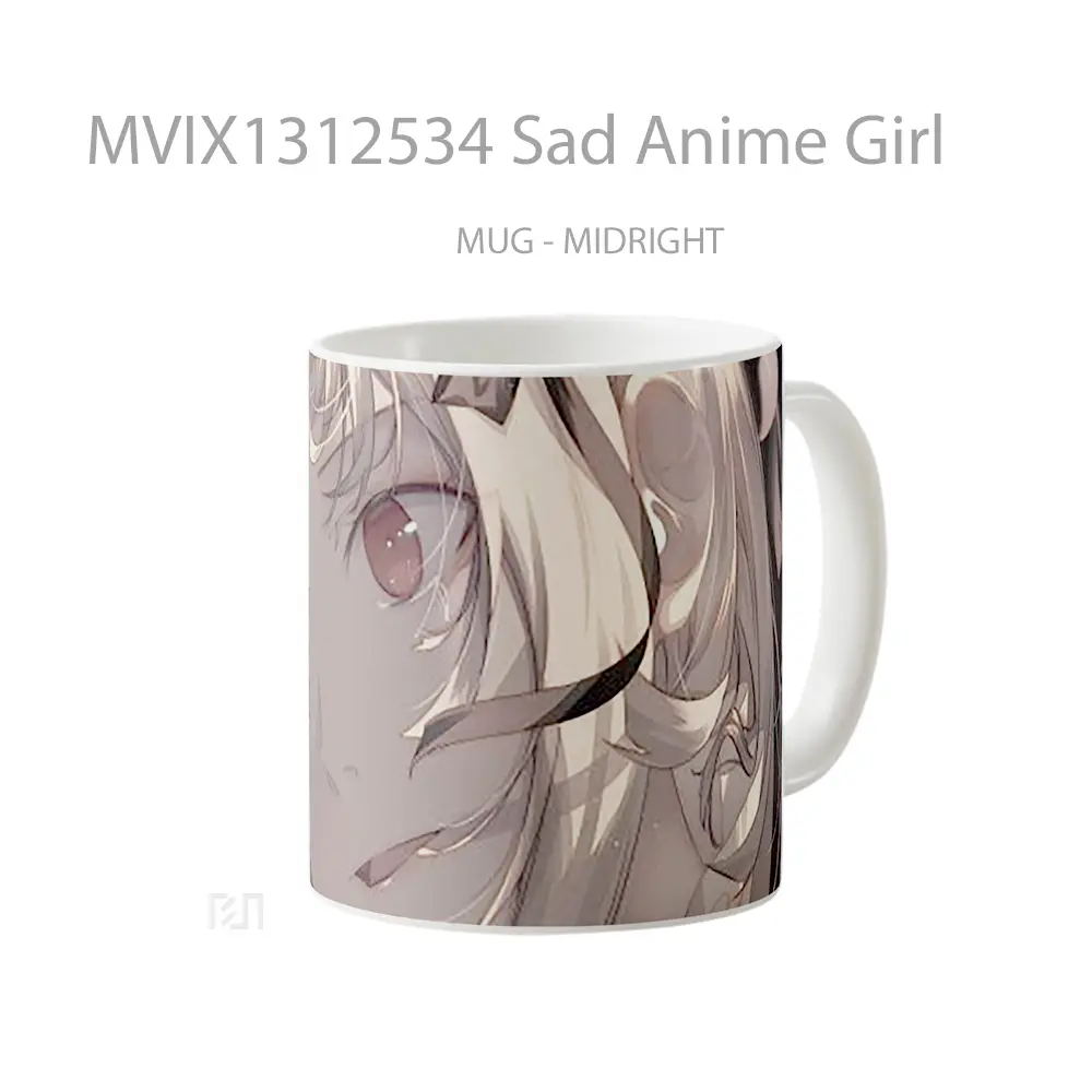 Mug Sad Anime Girl Cangkir Anime - All-side / Desain