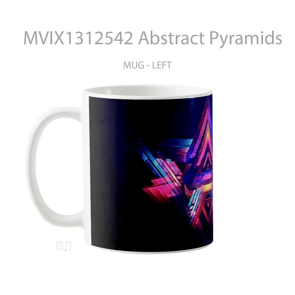 Mug Abstract Pyramids Gelas Seni Modern - All-side / Desain