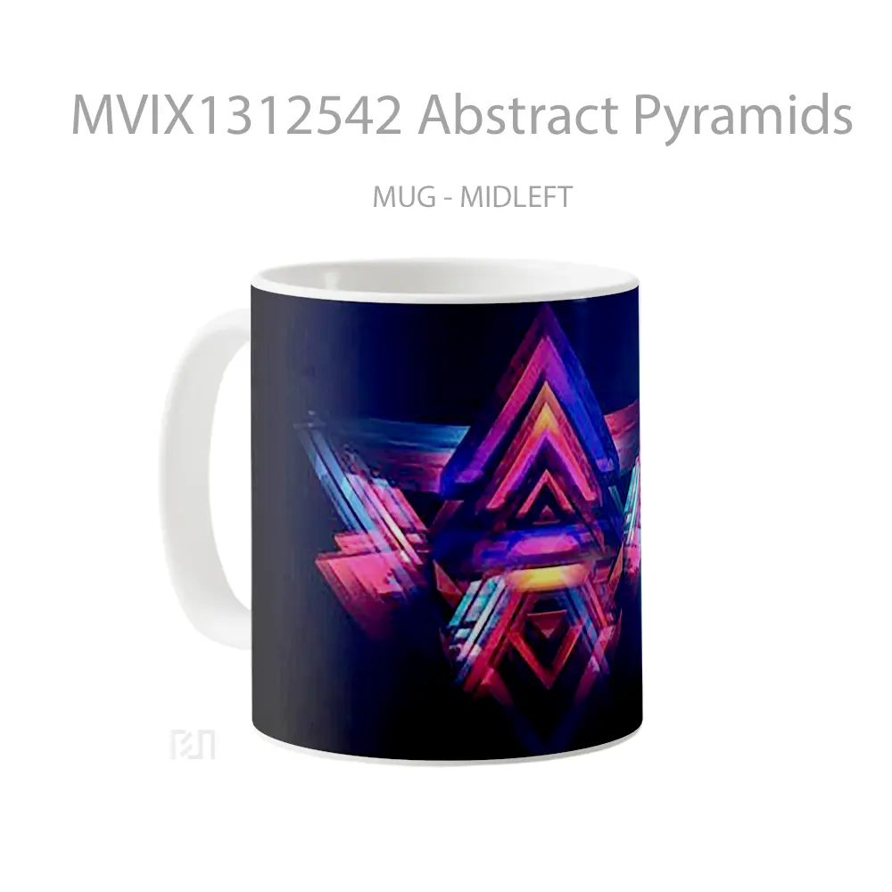 Mug Abstract Pyramids Gelas Seni Modern - All-side / Desain