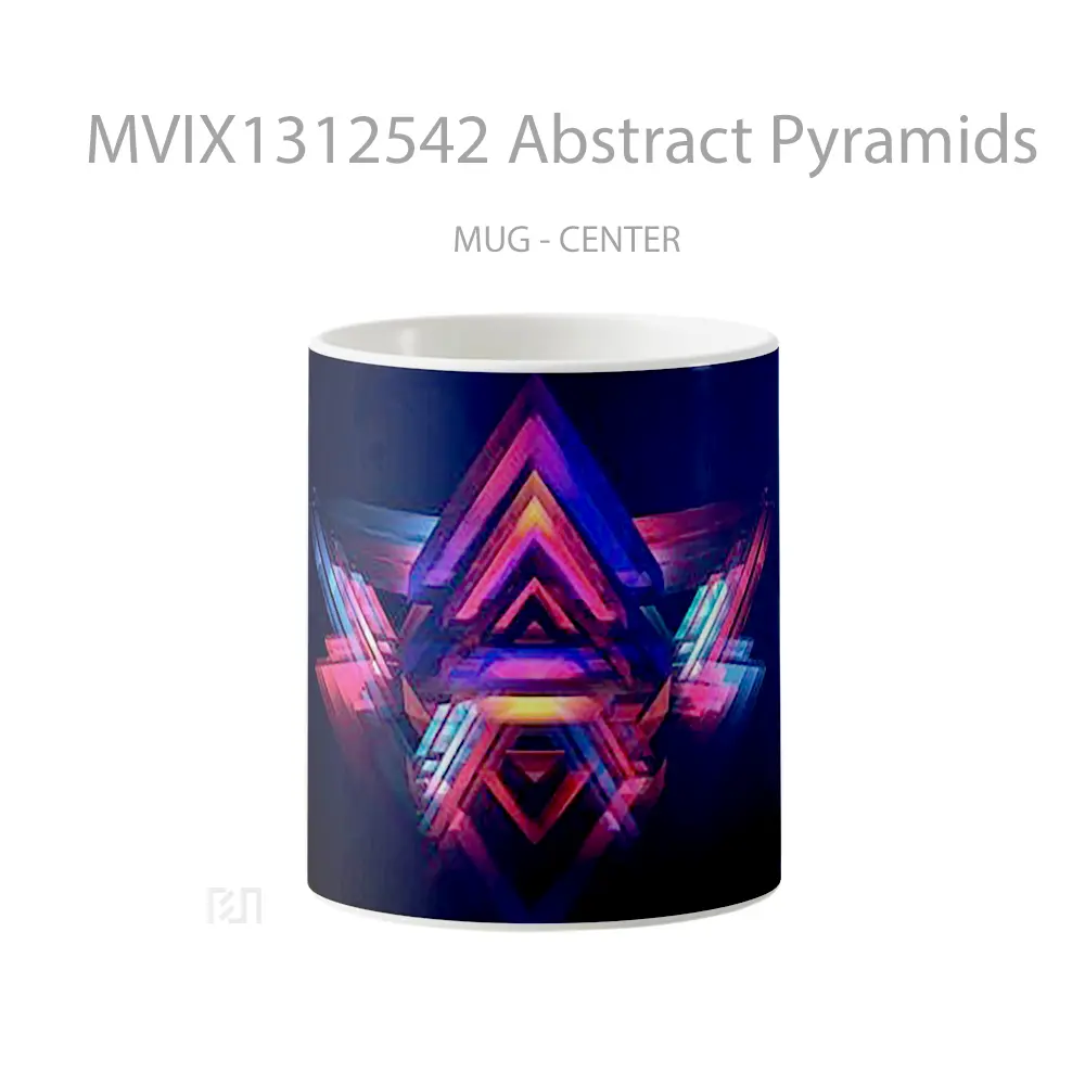 Mug Abstract Pyramids Gelas Seni Modern